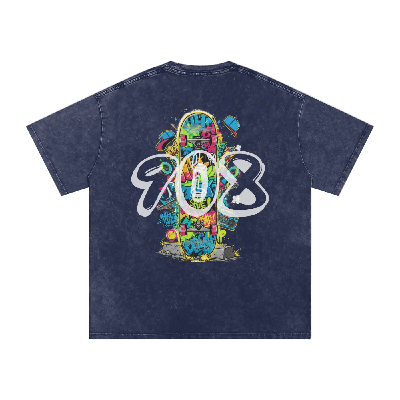 Lumique - Graffiti Snow Wash Oversized Tee