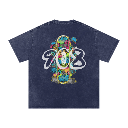 Lumique - Graffiti Snow Wash Oversized Tee