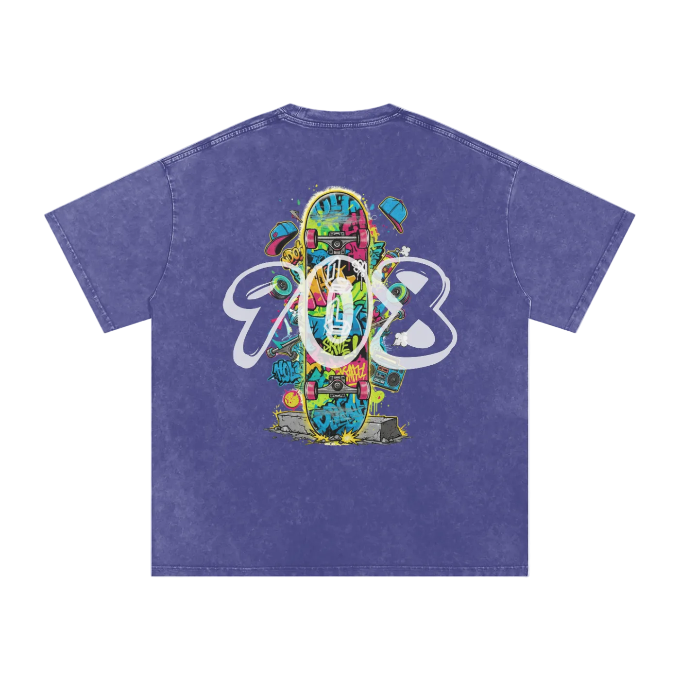 Lumique - Graffiti Snow Wash Oversized Tee