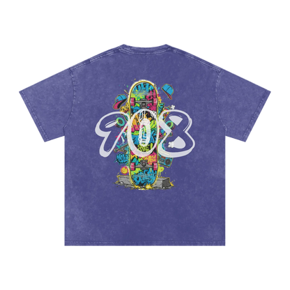 Lumique - Graffiti Snow Wash Oversized Tee