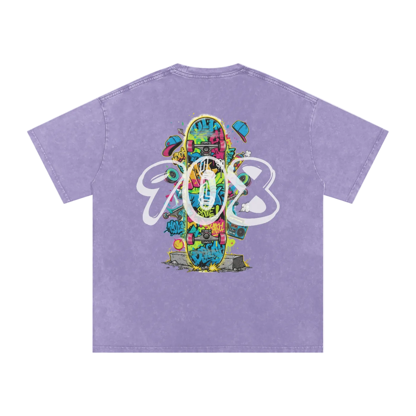 Lumique - Graffiti Snow Wash Oversized Tee