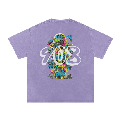 Lumique - Graffiti Snow Wash Oversized Tee