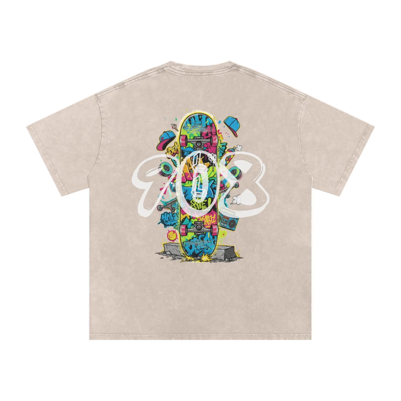 Lumique - Graffiti Snow Wash Oversized Tee