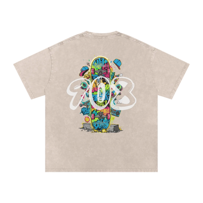 Lumique - Graffiti Snow Wash Oversized Tee