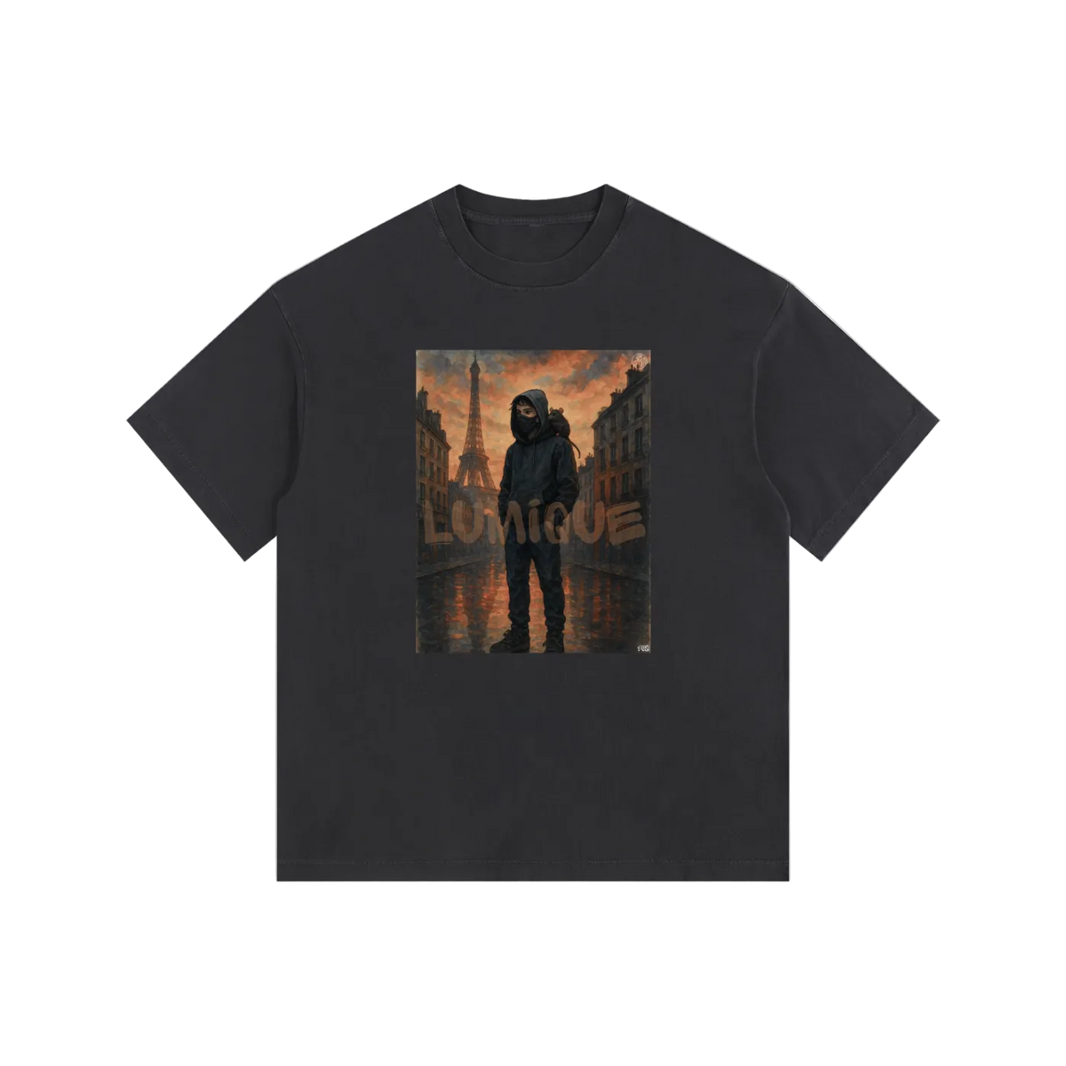 Lumique - Vintage Paris Painted Oversized Tee
