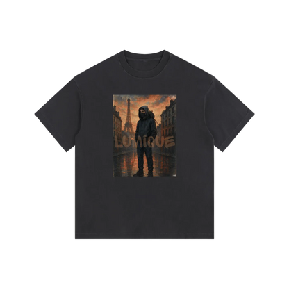 Lumique - Vintage Paris Painted Oversized Tee