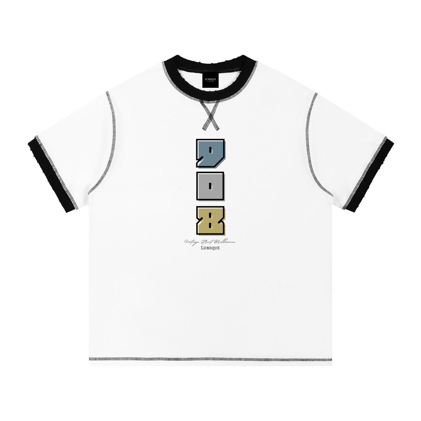 Lumique - 908 Heritage Contrast-Stitch Tee