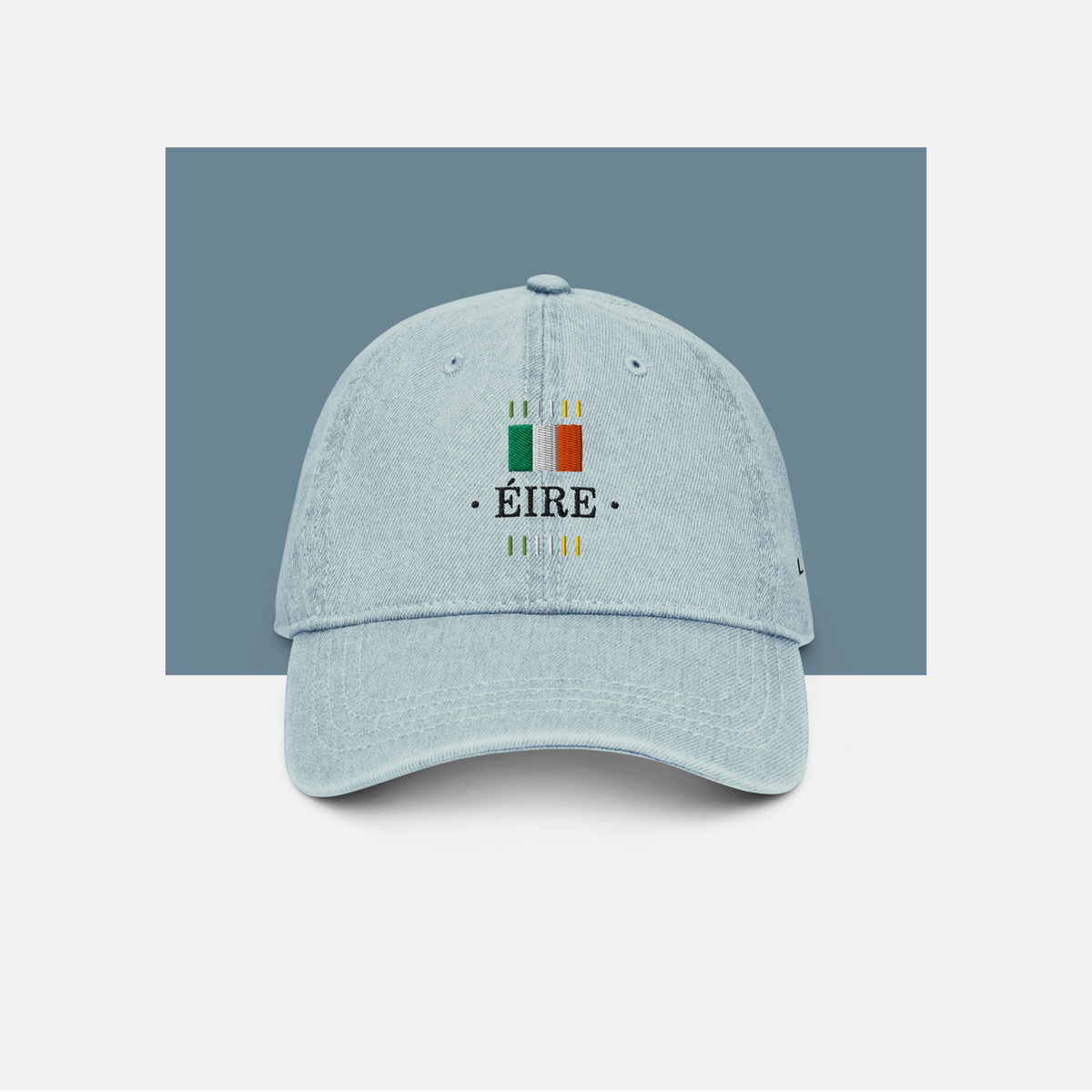 Light blue cap with 'EIRE' and flag design on a light gray background