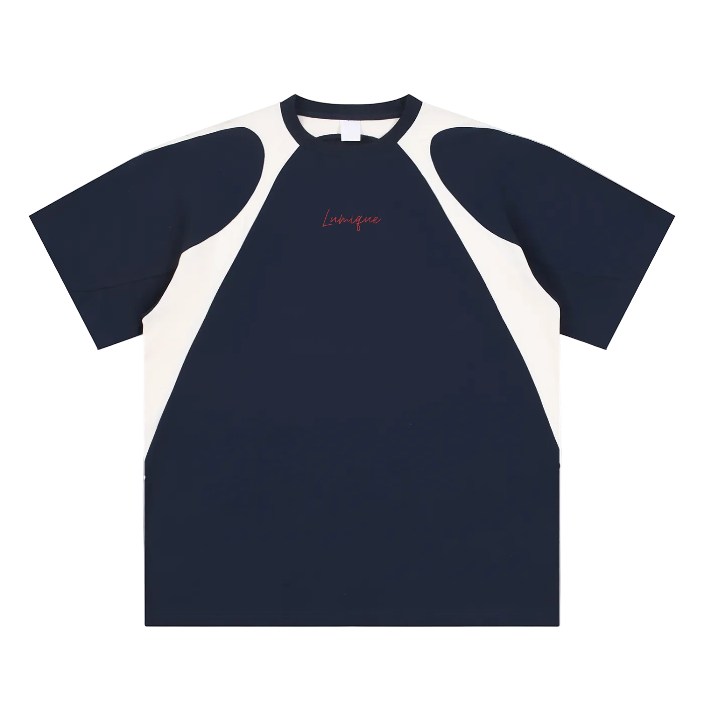 Lumique - Contrast Panel Cotton T-Shirt