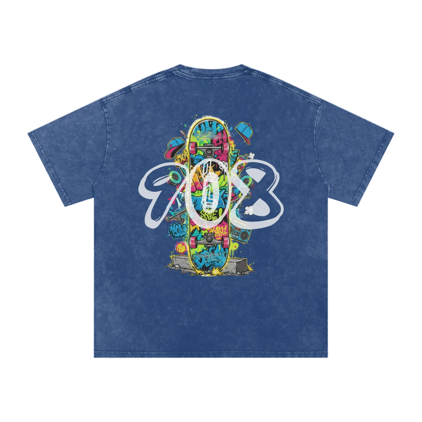 Lumique - Graffiti Snow Wash Oversized Tee