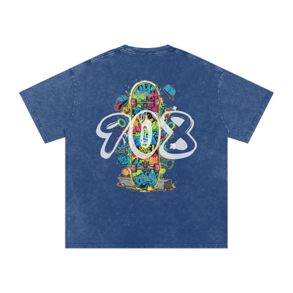 Lumique - Graffiti Snow Wash Oversized Tee