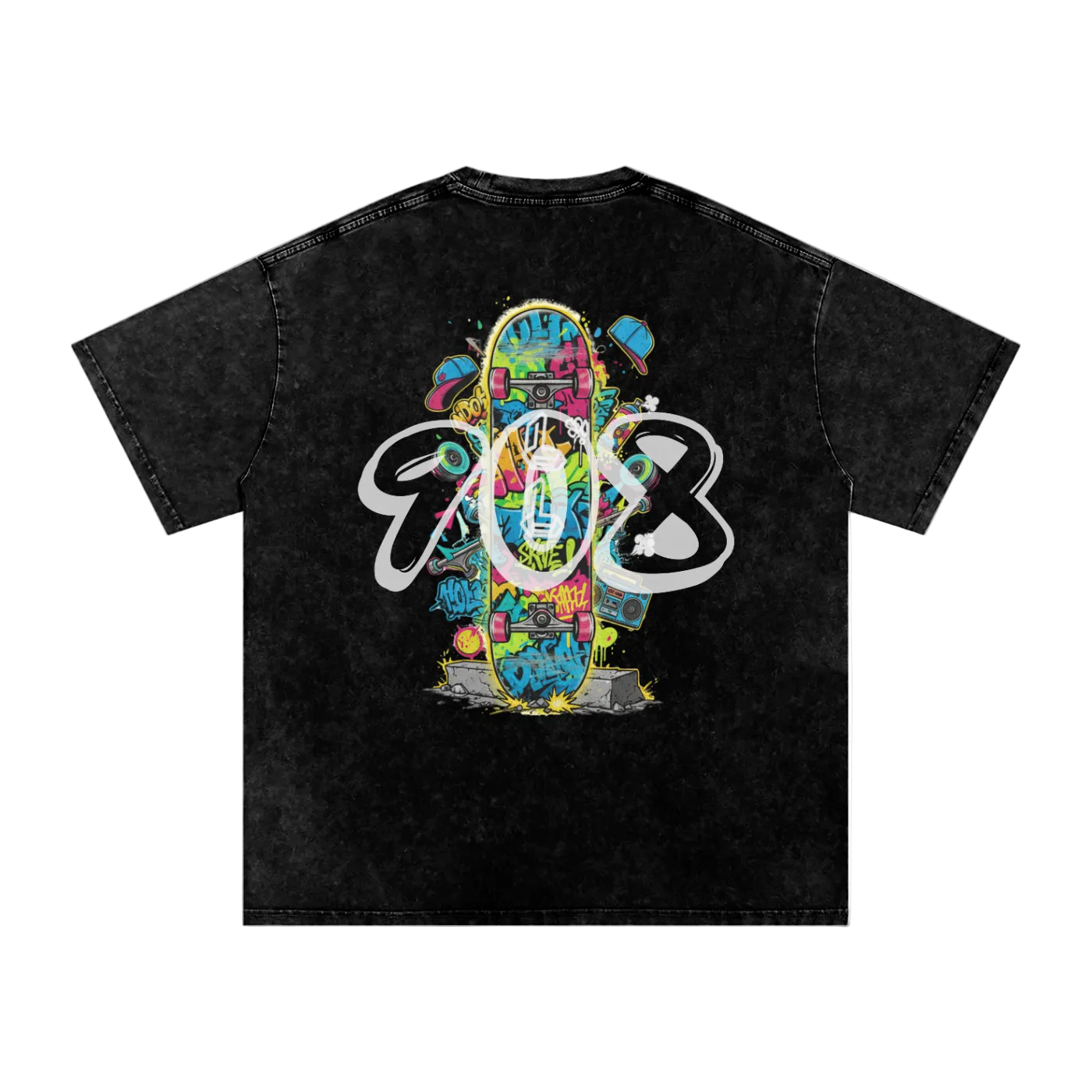 Lumique - Graffiti Snow Wash Oversized Tee