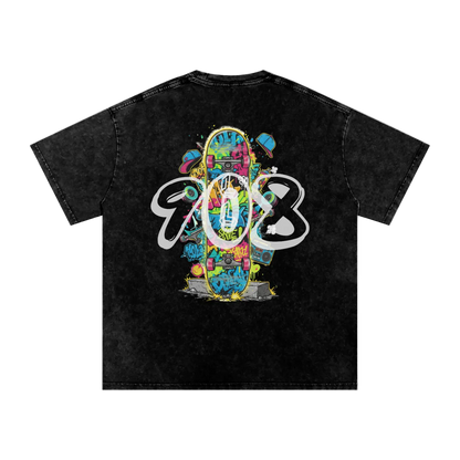 Lumique - Graffiti Snow Wash Oversized Tee