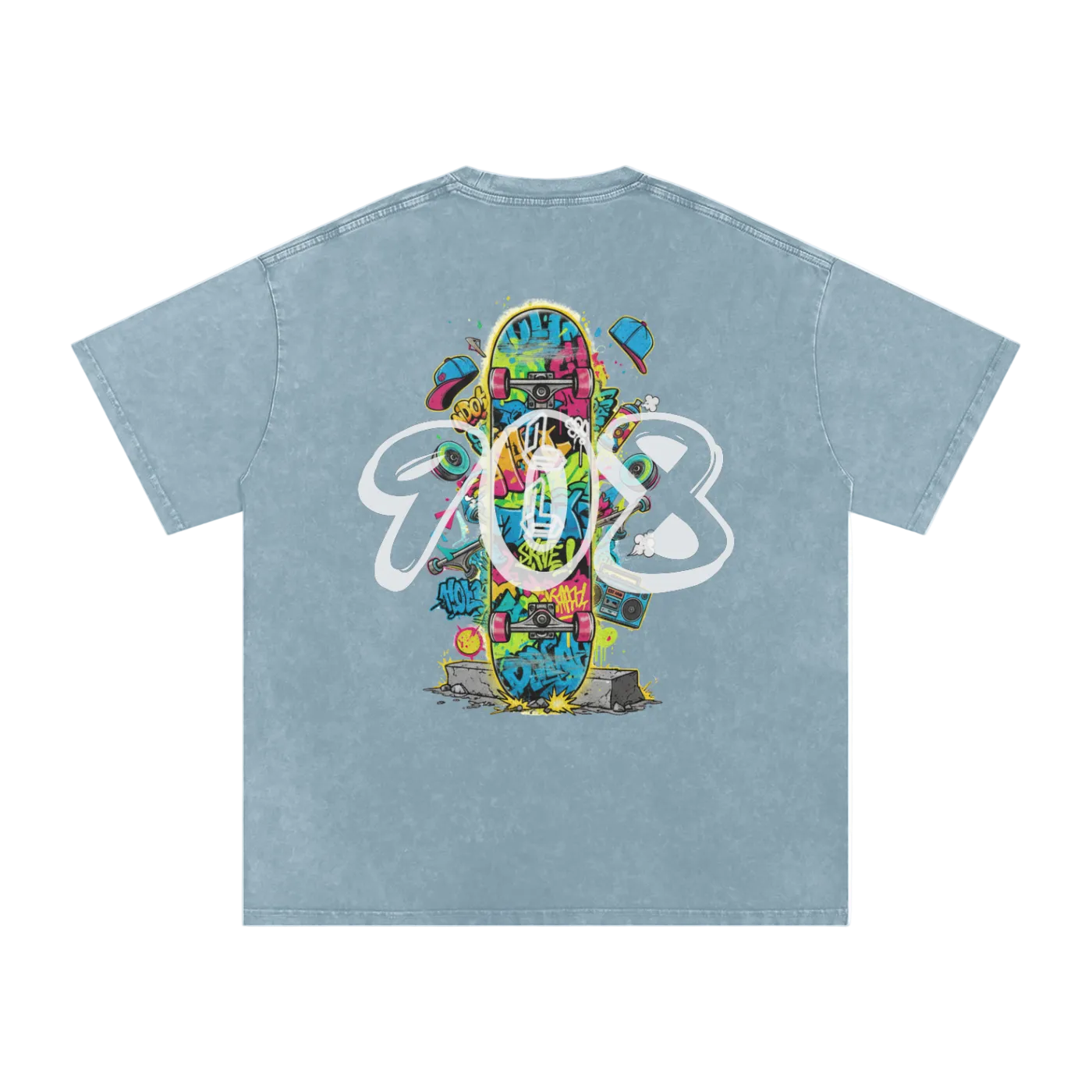 Lumique - Graffiti Snow Wash Oversized Tee