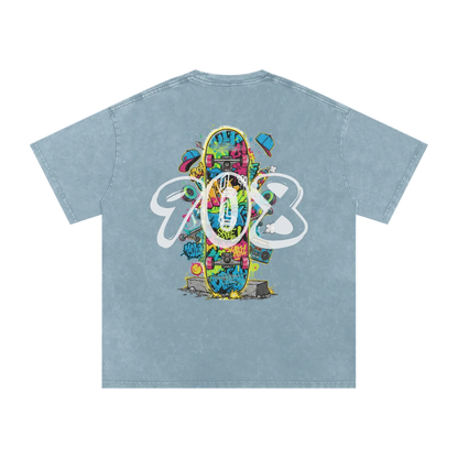 Lumique - Graffiti Snow Wash Oversized Tee