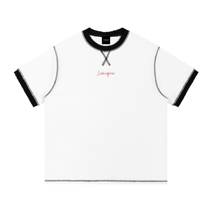 Lumique - Red Script Archive Contrast-Stitch Tee