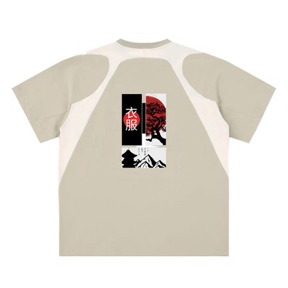 Lumique - Contrast Panel Cotton T-Shirt