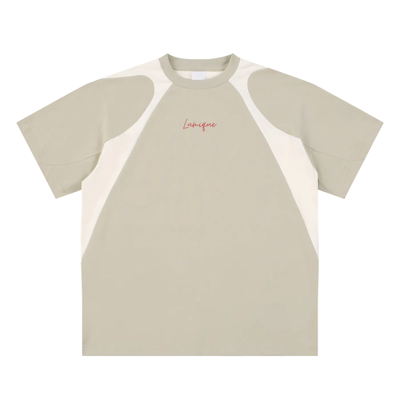 Lumique - Contrast Panel Cotton T-Shirt