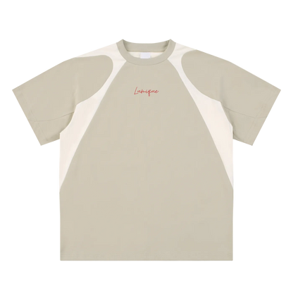 Lumique - Contrast Panel Cotton T-Shirt