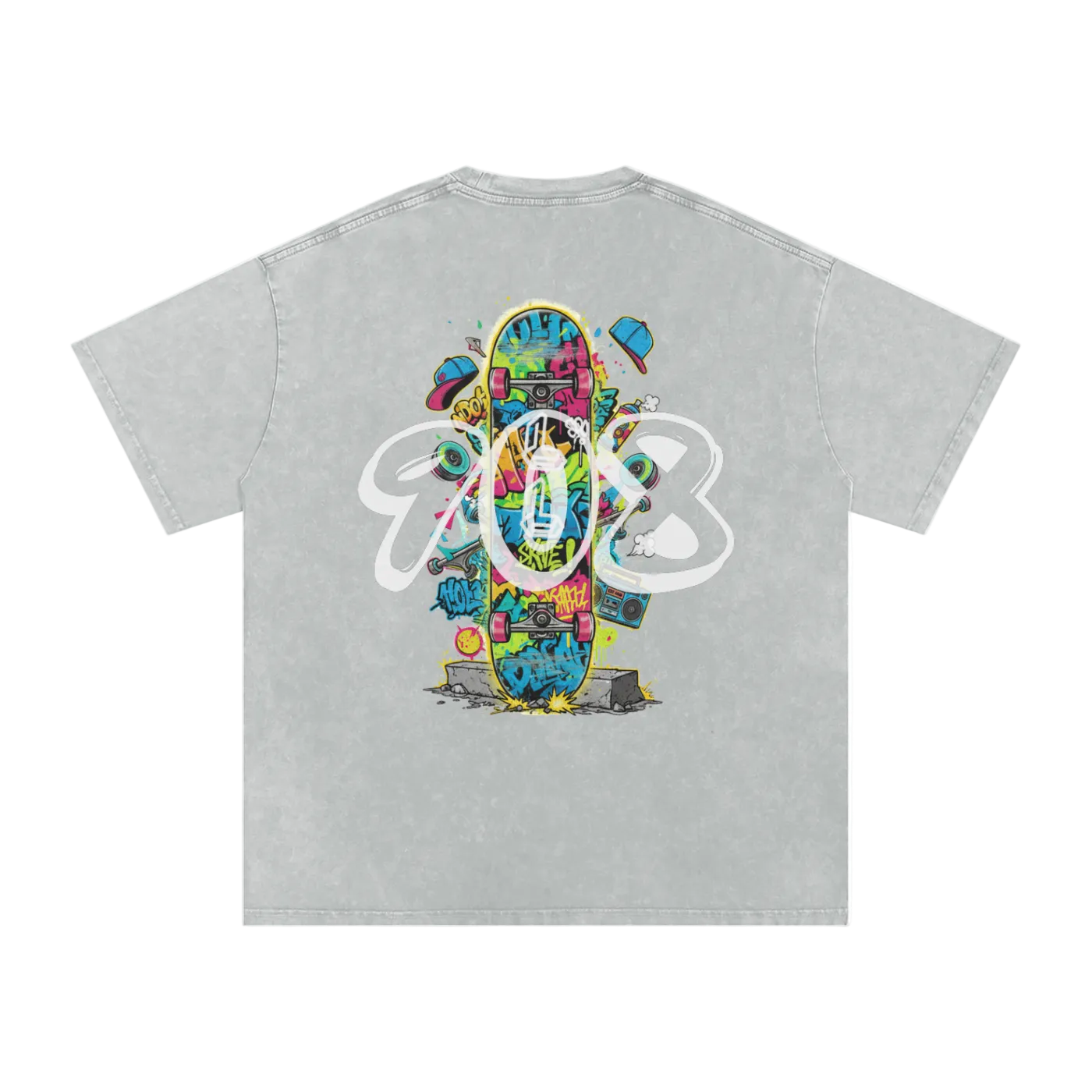 Lumique - Graffiti Snow Wash Oversized Tee