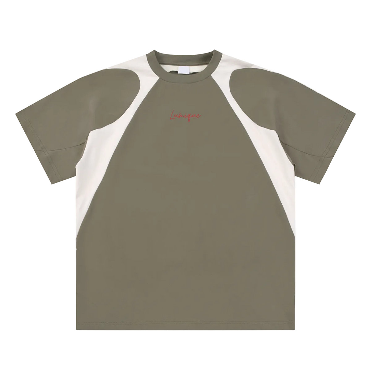 Lumique - Contrast Panel Cotton T-Shirt