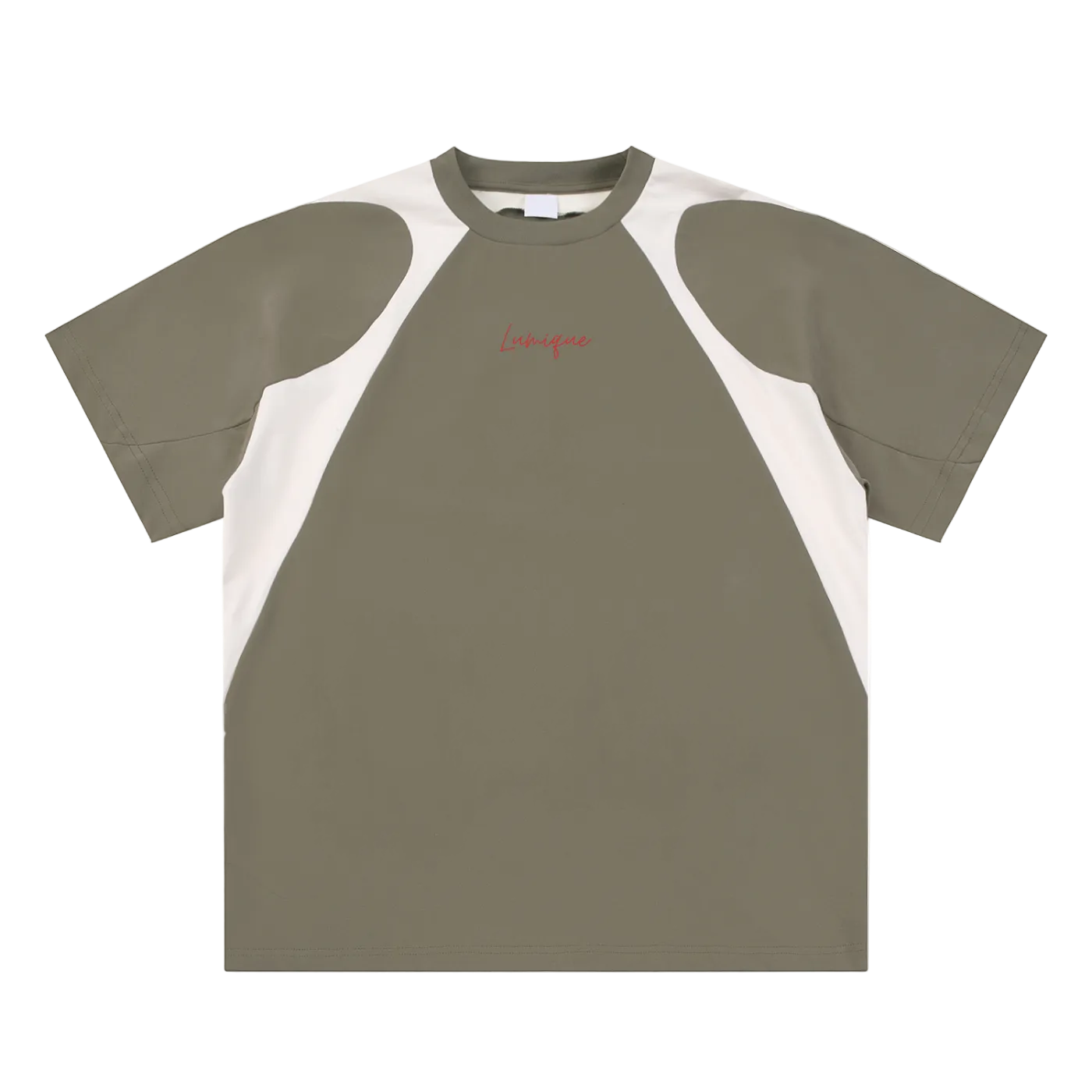 Lumique - Contrast Panel Cotton T-Shirt