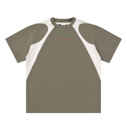 Lumique - Contrast Panel Cotton T-Shirt