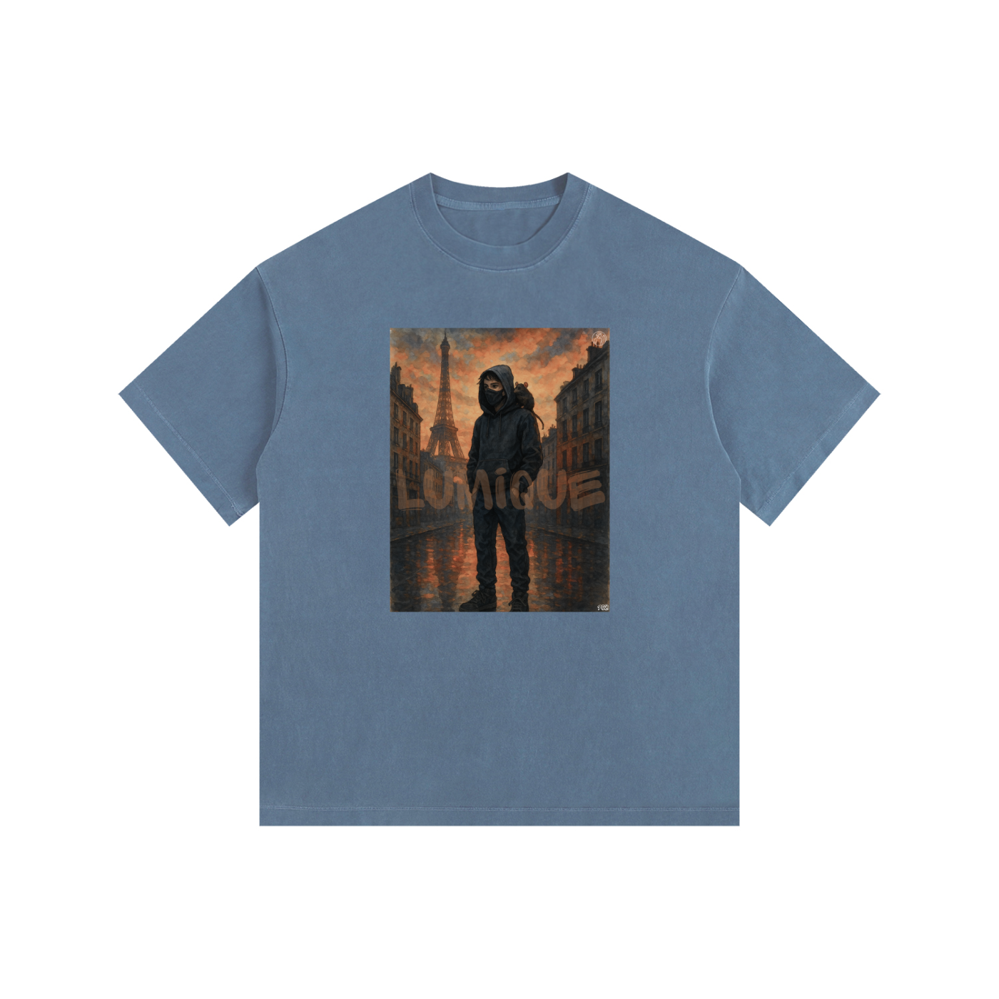 Lumique - Vintage Paris Painted Oversized Tee