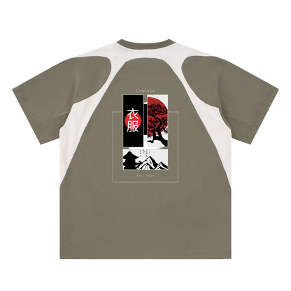 Lumique - Contrast Panel Cotton T-Shirt