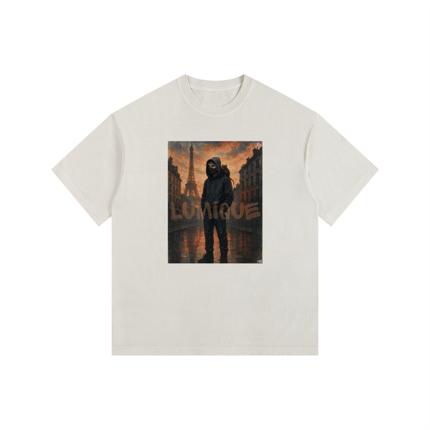 Lumique - Vintage Paris Painted Oversized Tee