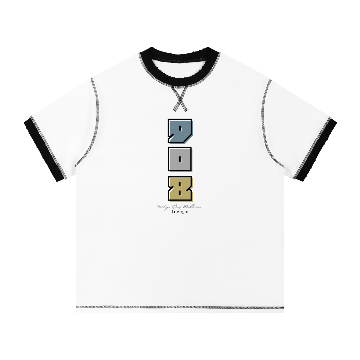 Lumique - 908 Heritage Contrast-Stitch Tee