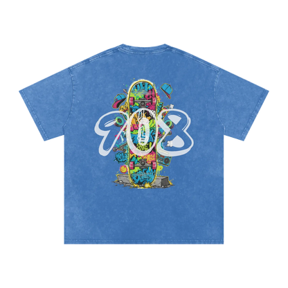 Lumique - Graffiti Snow Wash Oversized Tee
