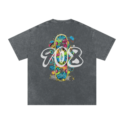 Lumique - Graffiti Snow Wash Oversized Tee