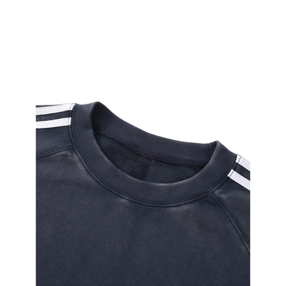 Lumique - Striped Wash Oversized Sweatshirt
