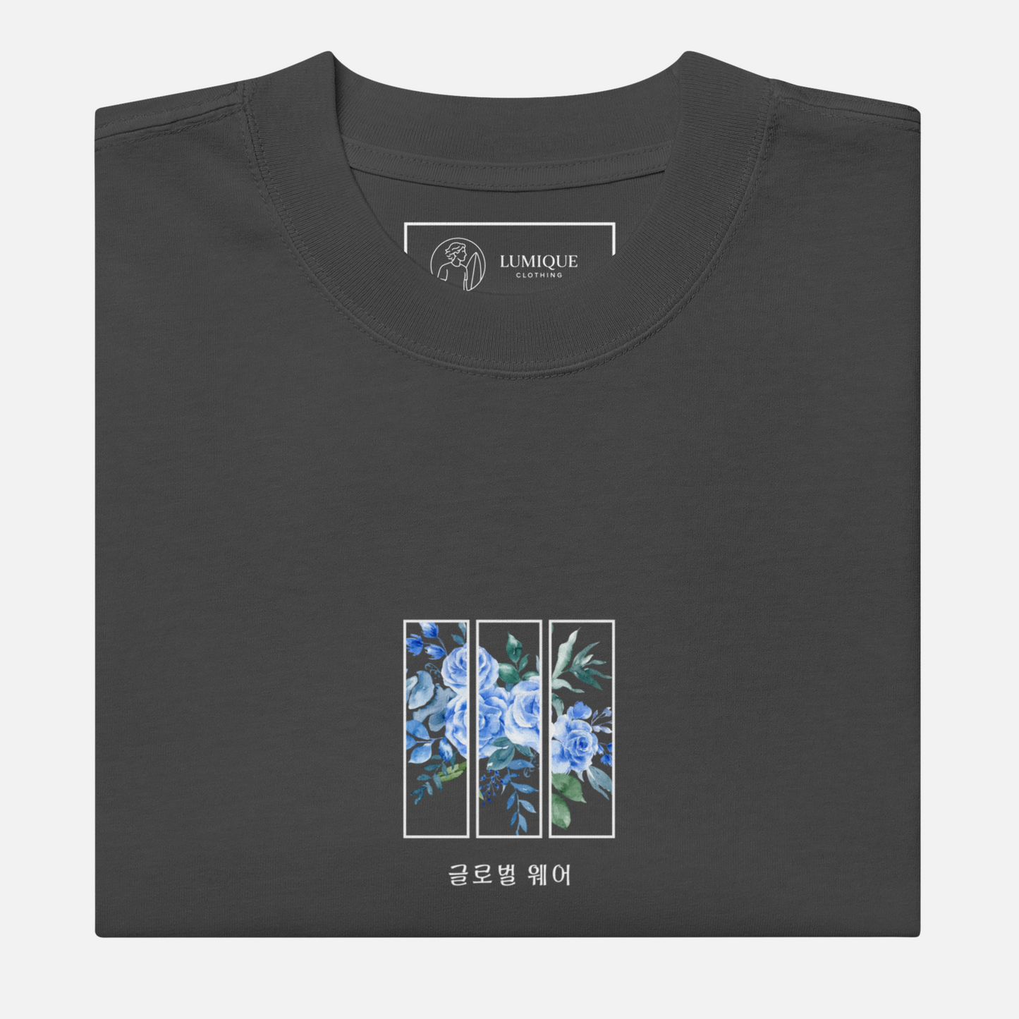 Lumique Oversized Perennial Black Tee – Heavyweight Minimalist Streetwear T-Shirt