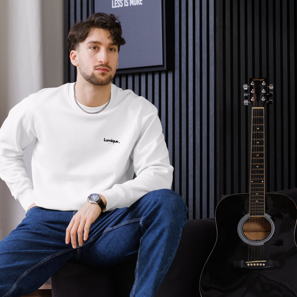 Lumique Minimalist Sweatshirt – 100% Organic Cotton Unisex Eco-Friendly Pullover