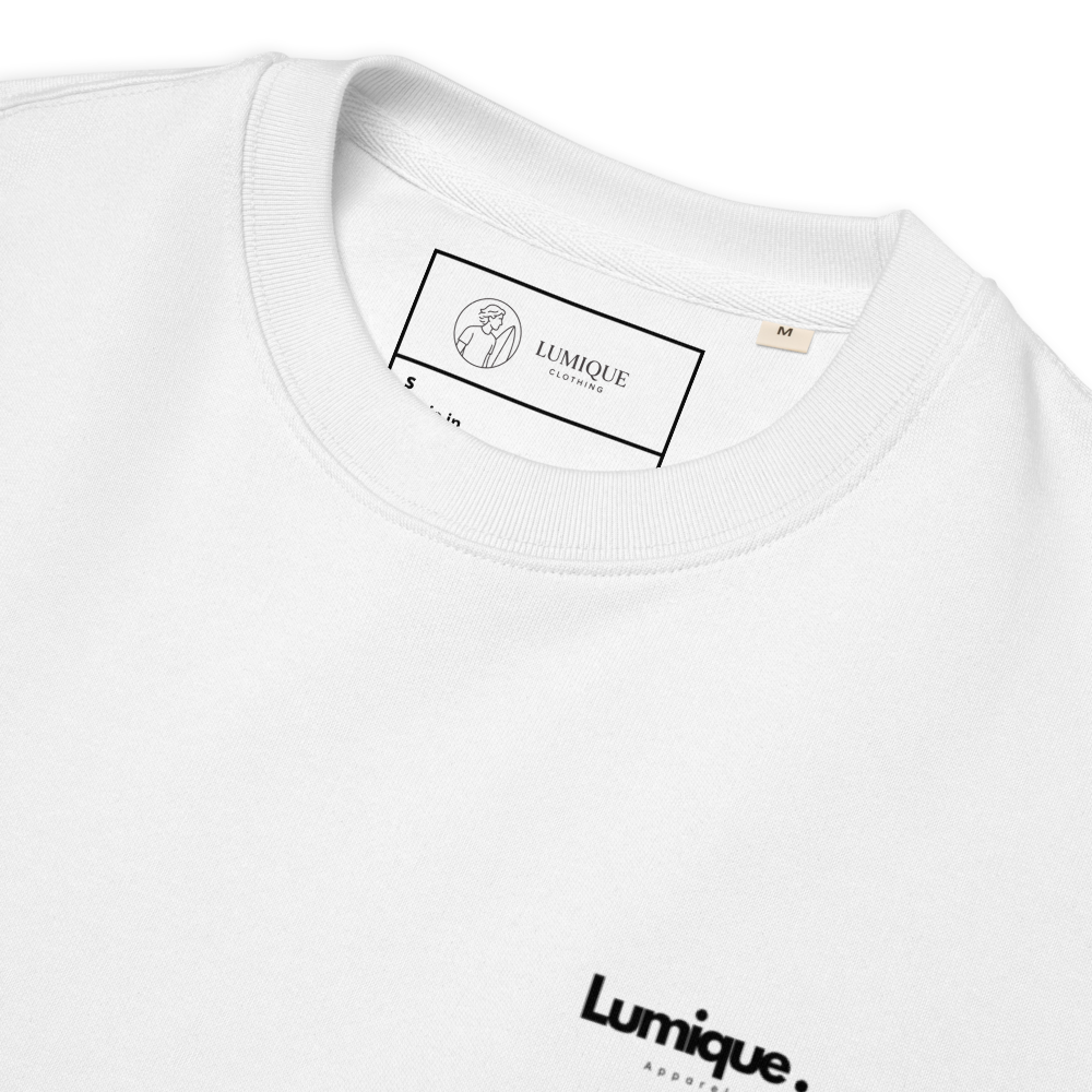 Lumique Minimalist Sweatshirt – 100% Organic Cotton Unisex Eco-Friendly Pullover